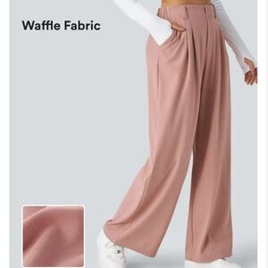 Women's Pink Waffle Fabric Pants